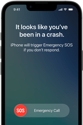 iPhone 17e, преден екстериор, заоблени ъгли, използва функцията Crash Detection