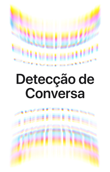 Ondes sonores d’ambiance sous forme d’arcs colorés, en haut et en bas, le texte au centre indique : Détection des conversations