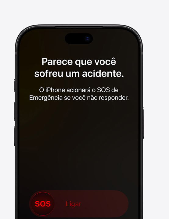 Tela do iPhone mostrando o SOS de Emergência em uso