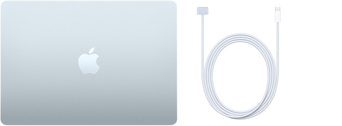 13palcový MacBook Air a kabel USB‑C na MagSafe 3