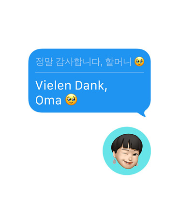 Live Übersetzung ändert die Sprache einer Nachricht in der Nachrichten App zu Englisch