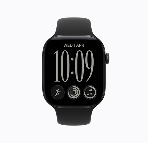 Apple Watch Series 11, Jet Black color, watch face