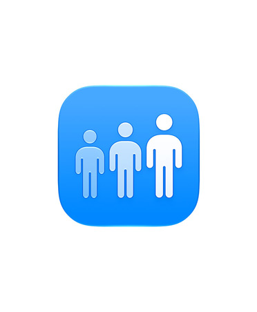 Badge con le icone di tre minori di altezza crescente da sinistra a destra, a simboleggiare la possibilità per i genitori di personalizzare l’accesso alle app al variare dell’età.