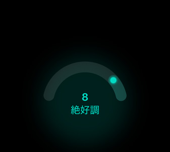 「8」という準備度スコアと「絶好調」というテキストが表示されている