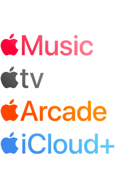 Apple Music、Apple TV、Apple Arcade、iCloud+を含むAppleのサブスクリプションサービスのロゴ