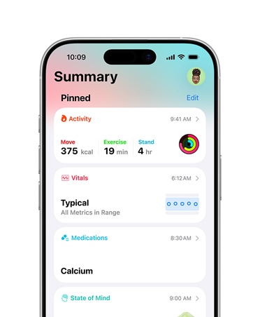 „iPhone“ prisegta sveikatos santrauka