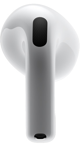 Slušalice AirPods 4 sa stražnjim prikazom AirPoda.