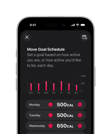 Jadwal target Bergerak harian yang mendetail ditampilkan di iPhone 17