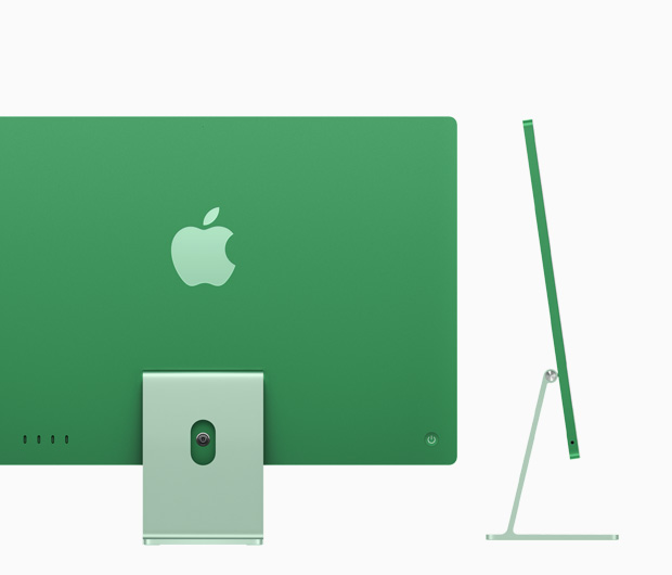 Roheline iMac tagantvaates, mis toob esile neli USB‑C liidest