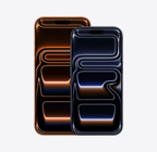 iPhone 17 Pro Max, μπροστινή εξωτερική όψη, χρώμα κοσμικό πορτοκαλί, iPhone 17 Pro, μπροστινή εξωτερική όψη, χρώμα Βαθύ Μπλε