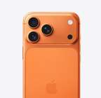 „iPhone 17 Pro“, galinė pusė, kosminės oranžinės spalvos, „Pro Fusion