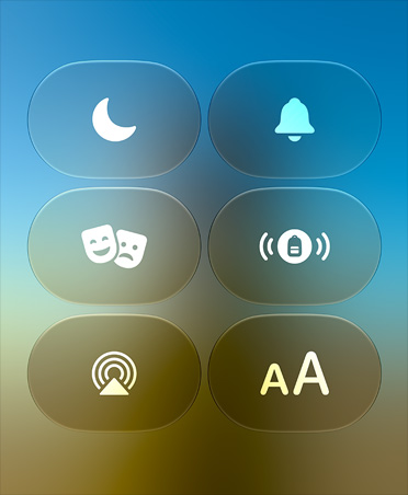 Schermata con il Centro di Controllo su Apple Watch