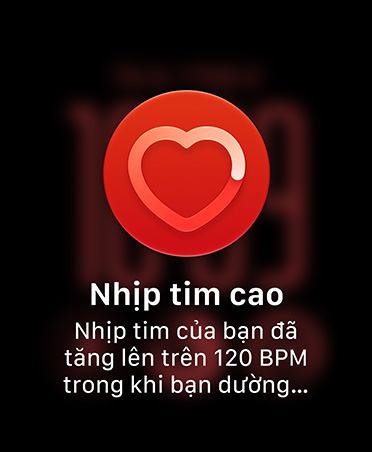 Thông báo nhịp tim, vòng tròn màu đỏ, biểu tượng trái tim ở giữa